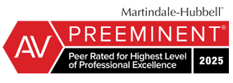 Martindale Hubbell | AV Preeminent | Peer Rated For Highest Level Of Professional Excellence | 2025